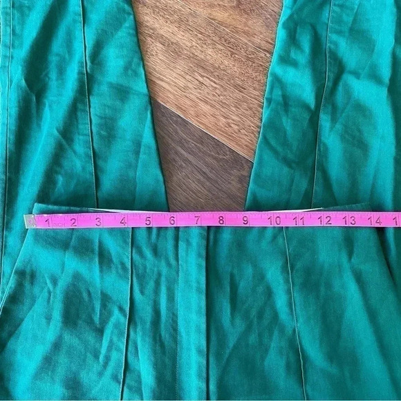 NWT Diane Von Furstenberg High Waisted Skinny Pant Bottle Green Pleated 4 - Picture 10 of 11